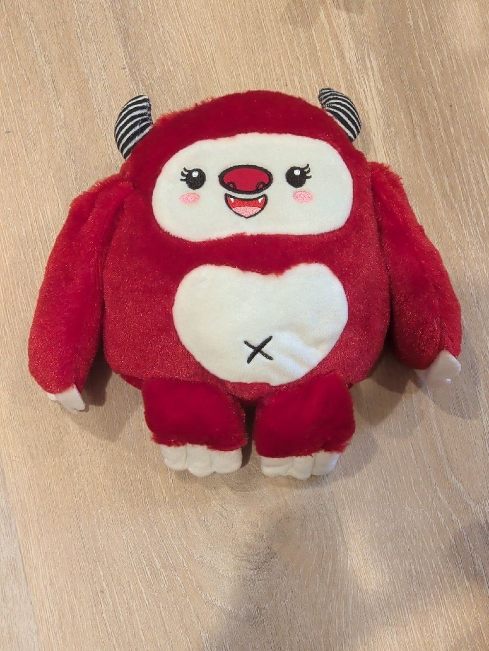 6" Kellytoy Red Plush Monster Heart Toy - Soft Kids Stuffed Animal